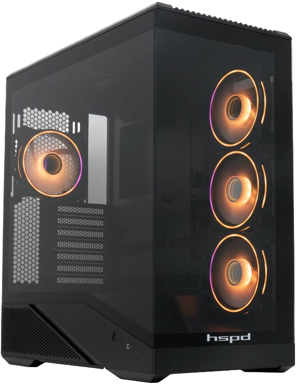 HSPD F711-TGBK-ARGB Black